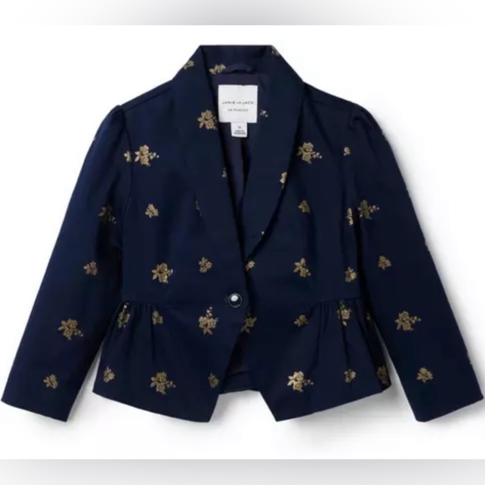 NWT $74 Janie and Jack Peplum Sateen Blazer Size 5